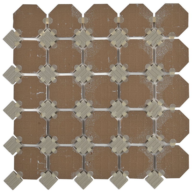 Daltile Octagon and Dot 2" x 2" Ceramic Mosaic Tile in Glazed Matte White & Reviews Wayfair